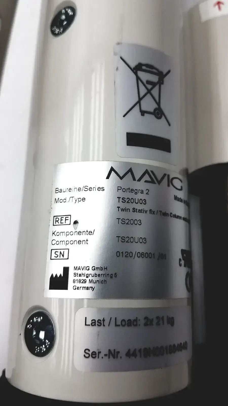MAVIG Portegra2 TS2003 Twin Stativ Fix / Column Stationary - Suspension System Component