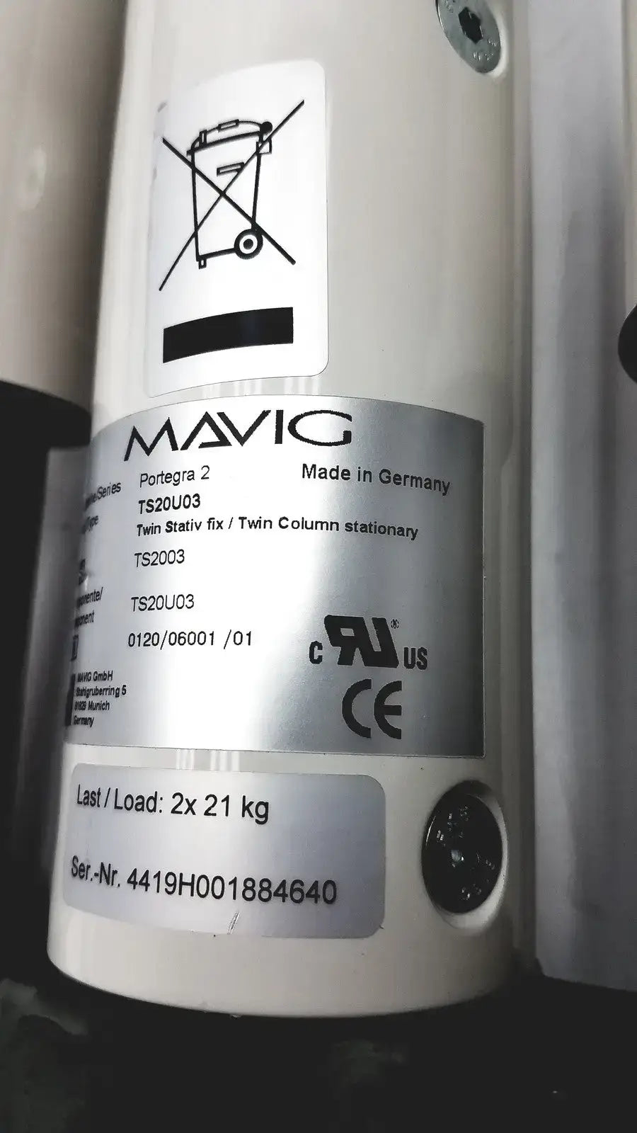 MAVIG Portegra2 TS2003 Twin Stativ Fix / Column Stationary - Suspension System Component