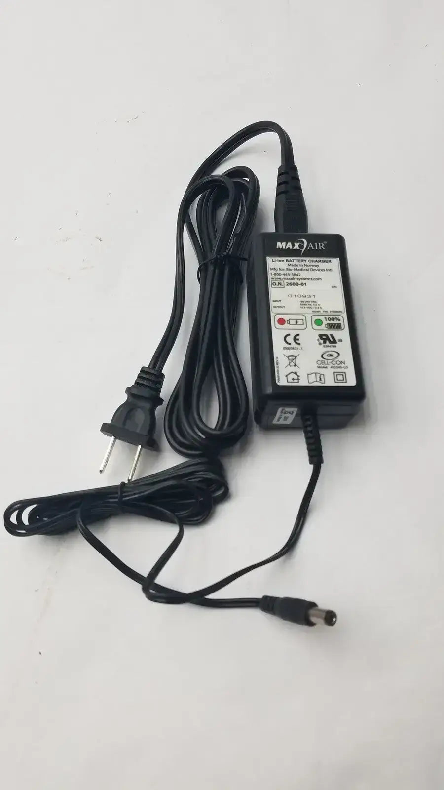 MAX AIR Systems Li-ion Single Battery Charger P/N 2600-01
