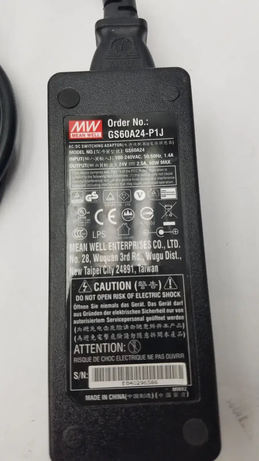 MEAN WELL GS60A24-P1J Power Supply Adapter - AC/DC