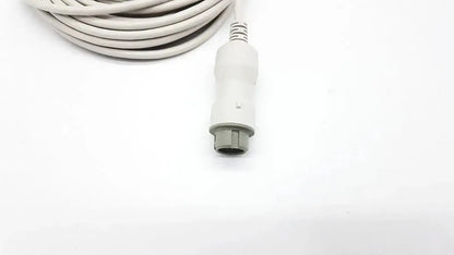 White medical reusable bare copper wire ibp cable with gray connector coiled neatly for mindray ibp cable use