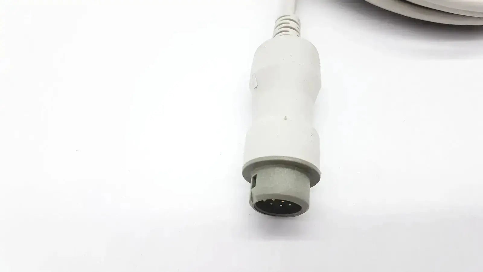White medical-grade reusable bare copper wire with gray multi-pin circular plug for mindray ibp cable connection