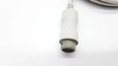 White medical-grade reusable bare copper wire with gray multi-pin circular plug for mindray ibp cable connection