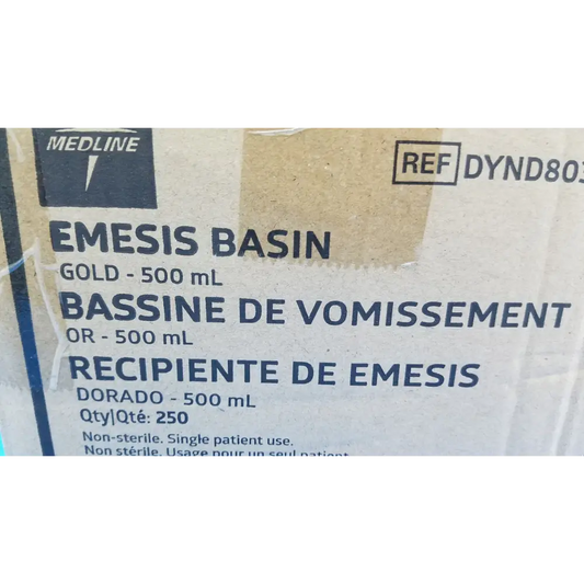 Medline Emesis Basins Gold 500 mL Kidney Dishes Non-Sterile REF DYND80321 - Basin
