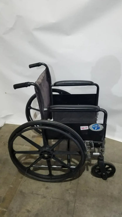 Medline Folding Manual Wheelchair - Lightweight Black Padded Comfort Seat