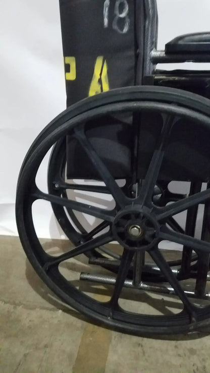 Medline Folding Manual Wheelchair - Lightweight Black Padded Comfort Seat