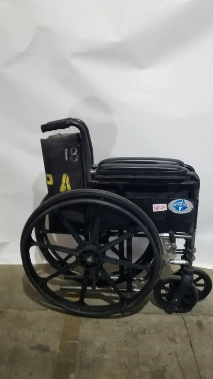 Medline Folding Manual Wheelchair - Lightweight Black Padded Comfort Seat