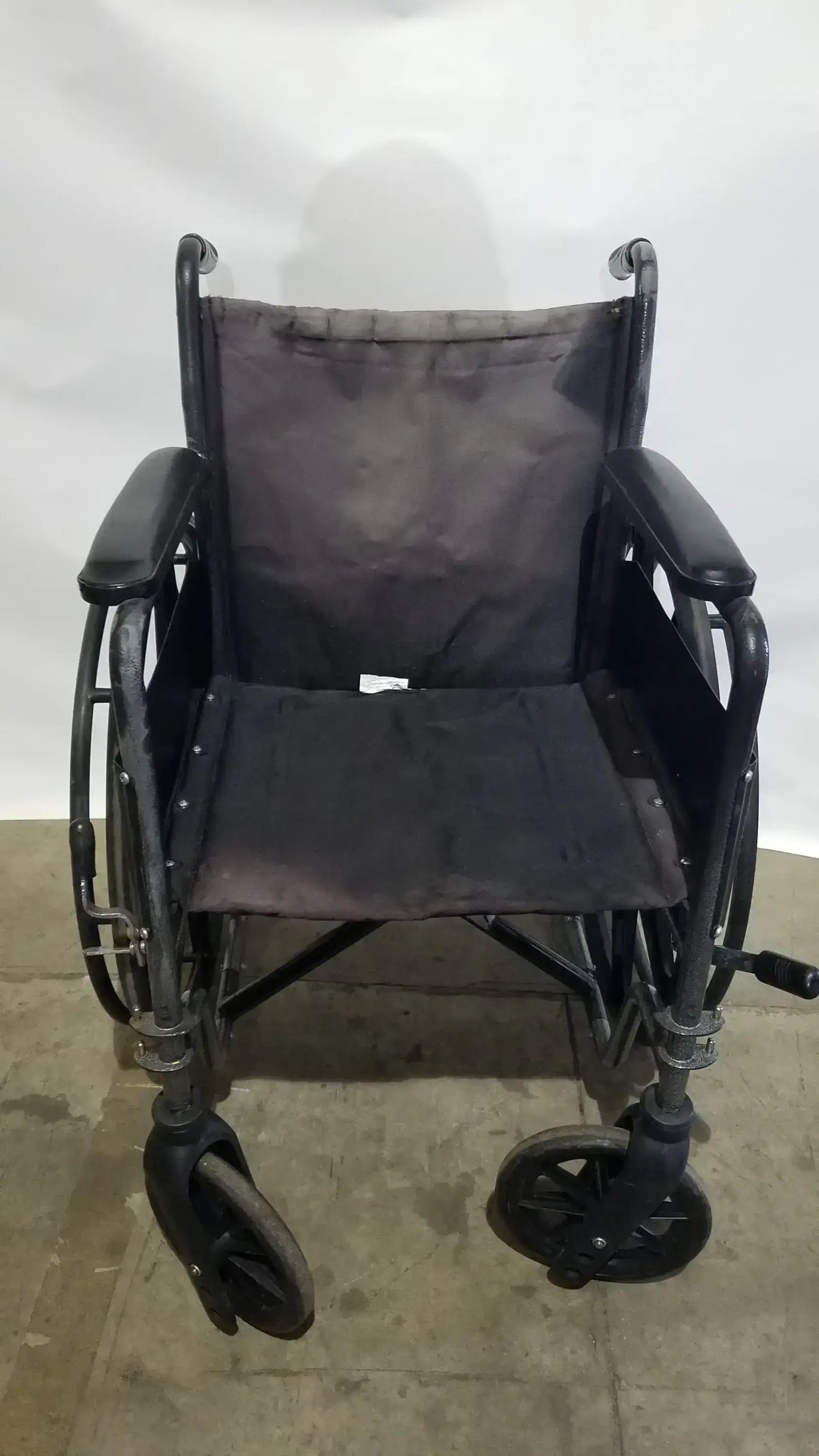 Medline Folding Manual Wheelchair - Lightweight Black Padded Comfort Seat