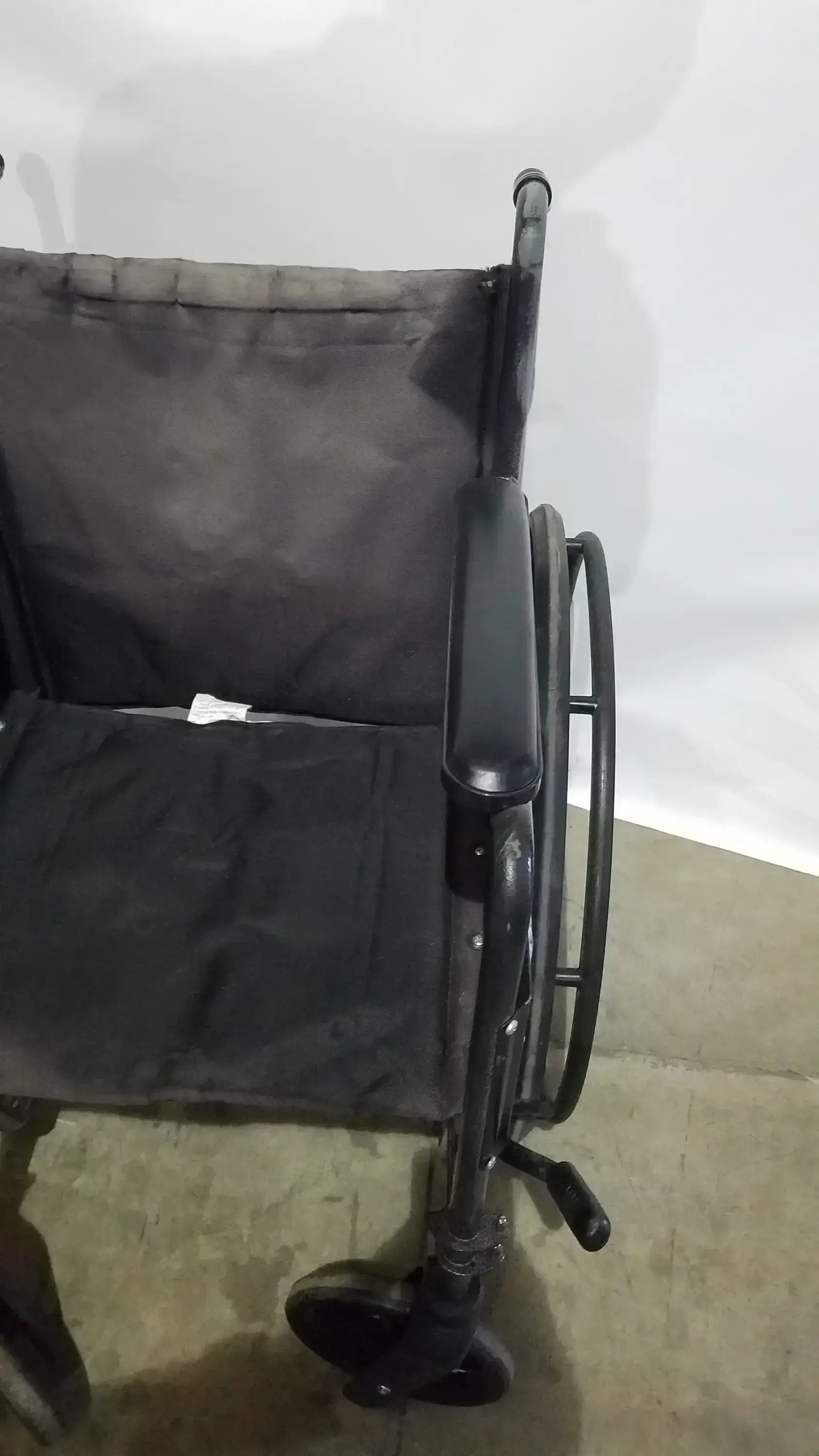 Medline Folding Manual Wheelchair - Lightweight Black Padded Comfort Seat