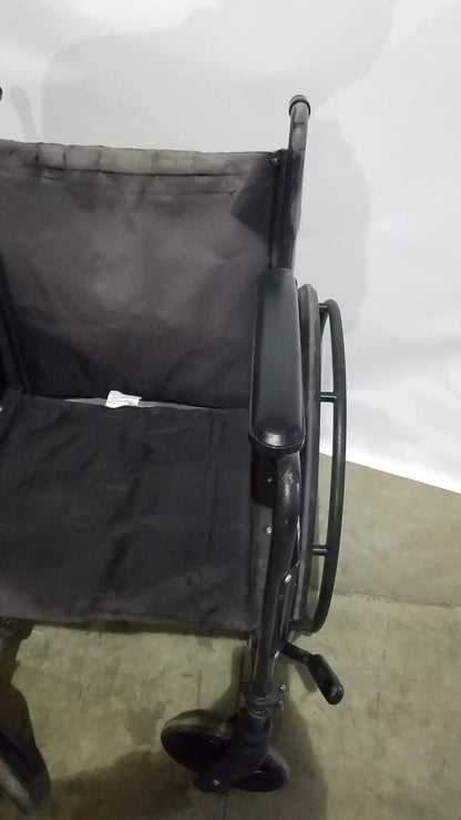 Medline Folding Manual Wheelchair - Lightweight Black Padded Comfort Seat