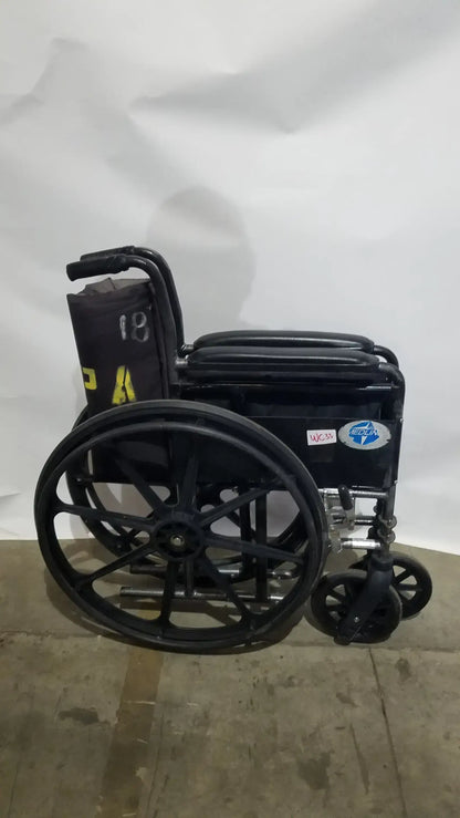 Medline Folding Manual Wheelchair - Lightweight Black Padded Comfort Seat