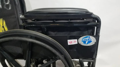 Medline Folding Manual Wheelchair - Lightweight Black Padded Comfort Seat