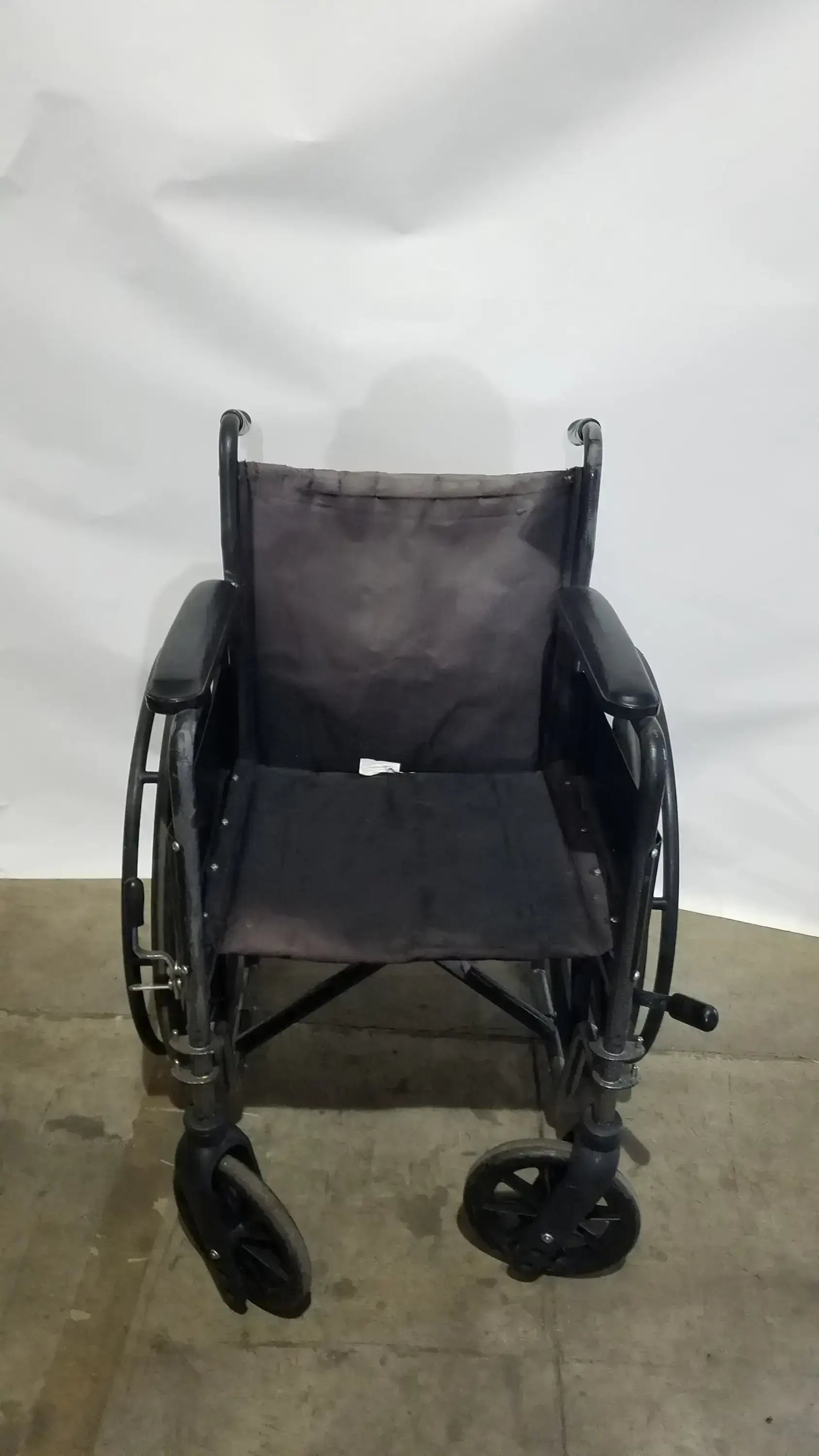 Medline Folding Manual Wheelchair - Lightweight Black Padded Comfort Seat