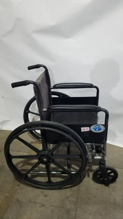 Medline Folding Manual Wheelchair - Lightweight Black Padded Comfort Seat