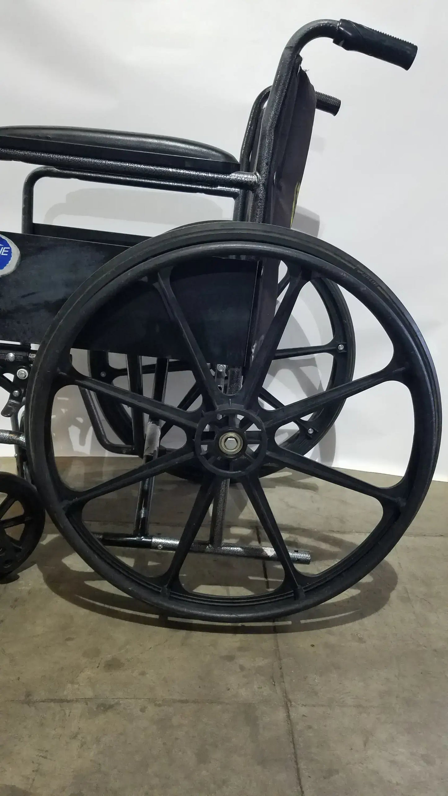 Medline Folding Manual Wheelchair - Lightweight Black Padded Comfort Seat
