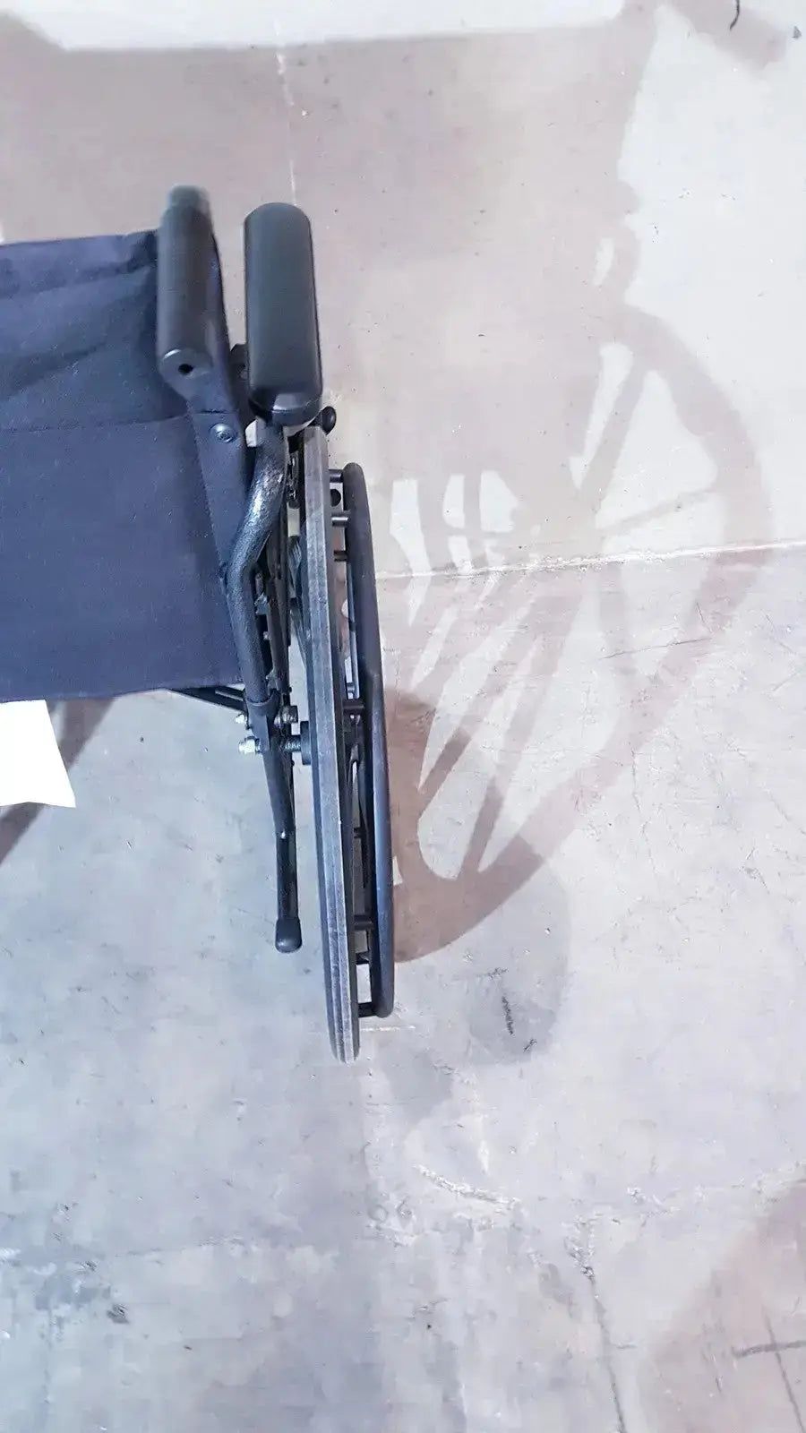 Black medline guardian k1 lightweight wheelchair compact seat with padded seat and armrests ready to use