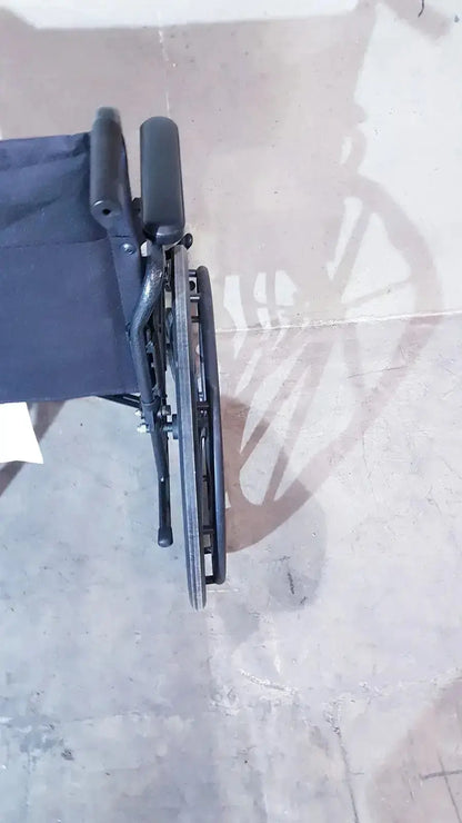 Black medline guardian k1 lightweight wheelchair compact seat with padded seat and armrests ready to use