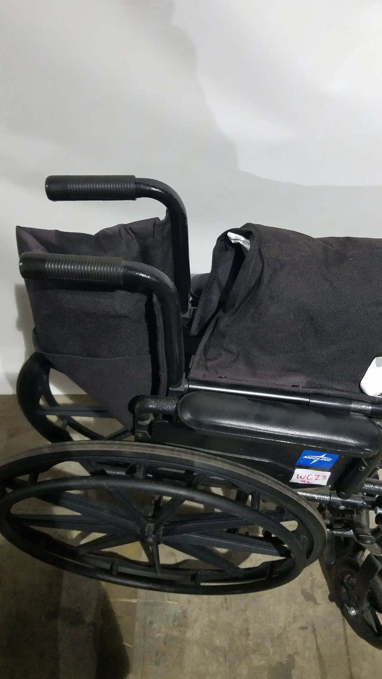 Medline Guardian Standard Manual Wheelchair with Padded Arms and Durable Folding Frame