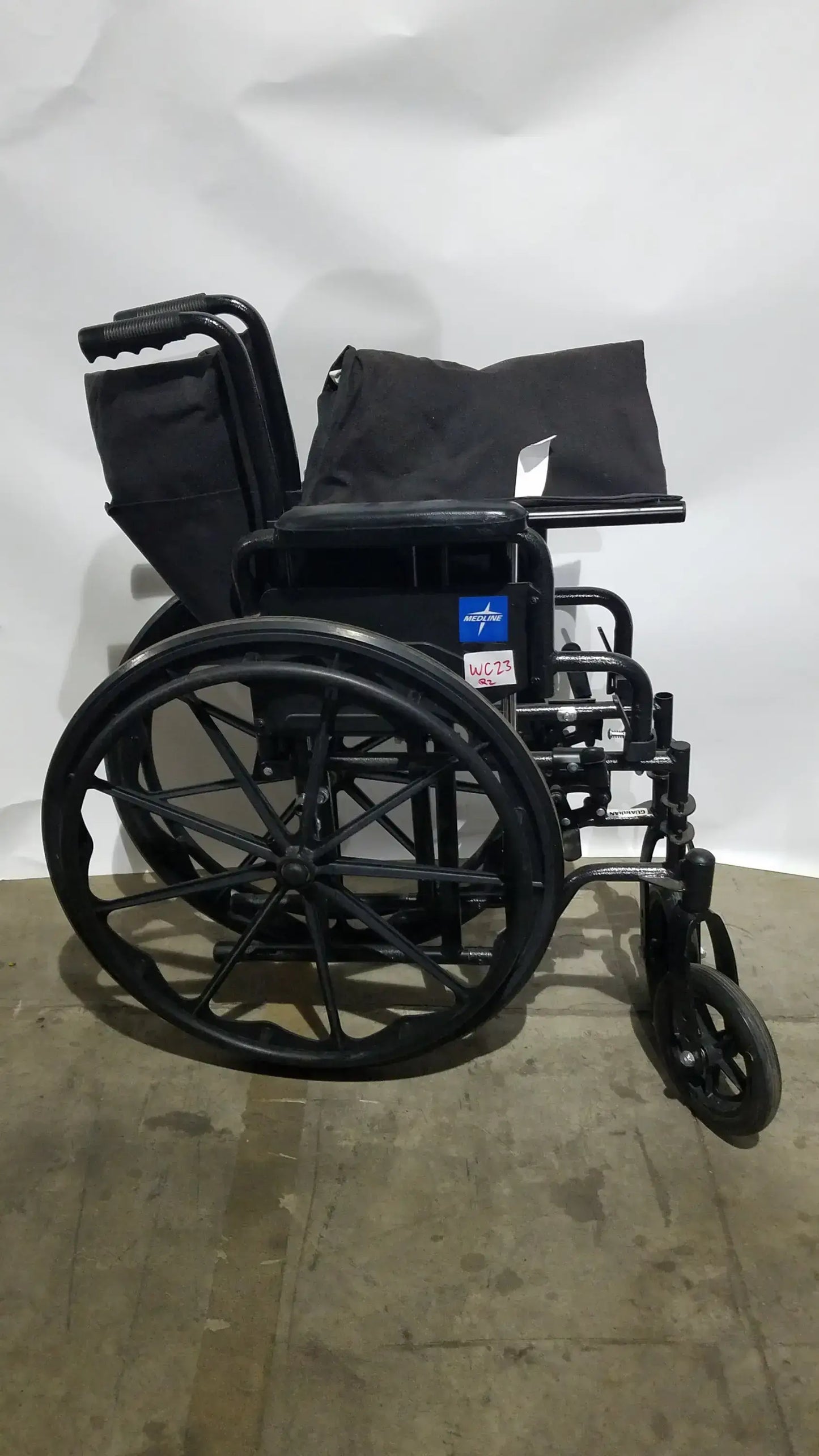 Medline Guardian Standard Manual Wheelchair with Padded Arms and Durable Folding Frame