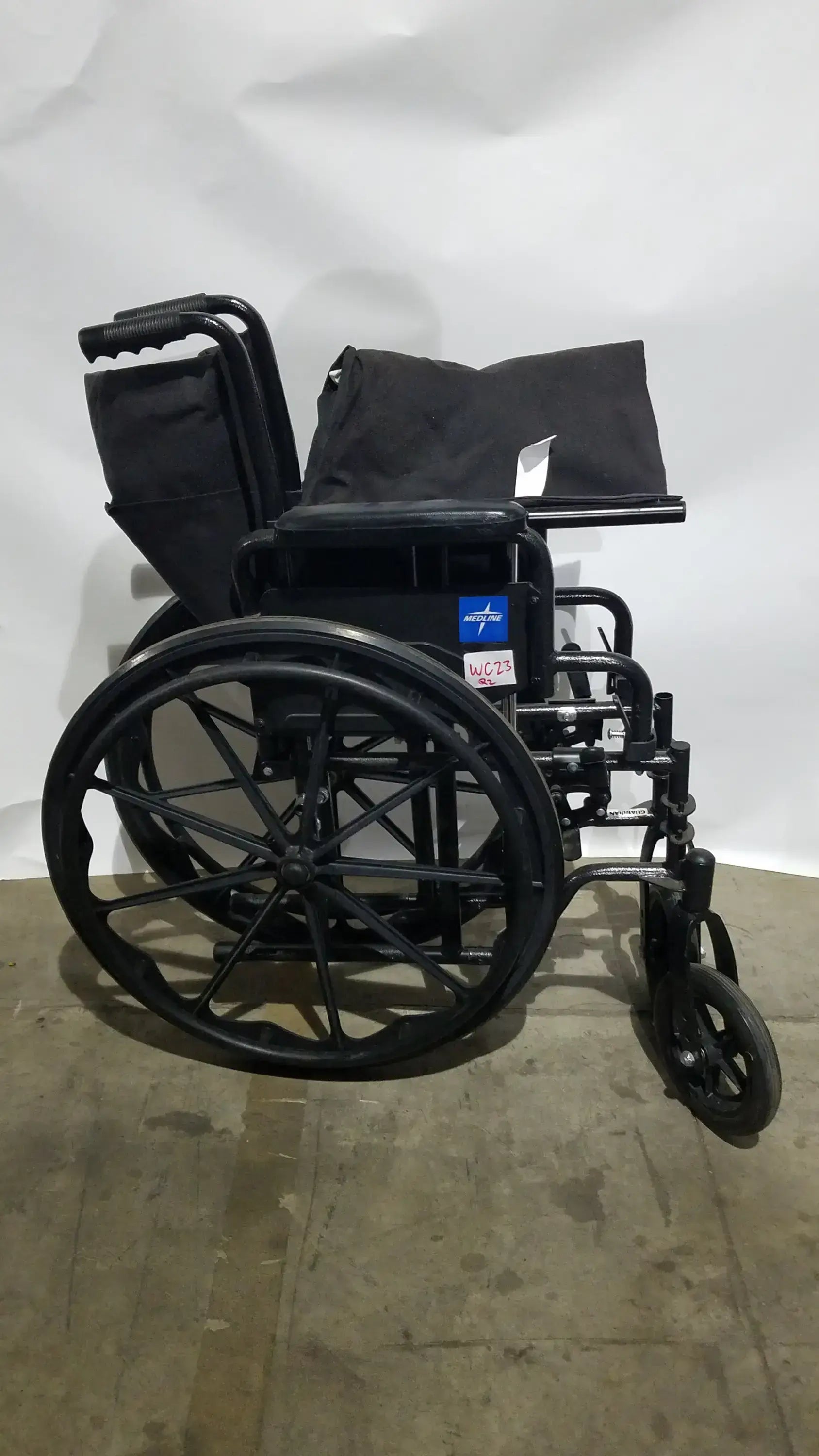 Medline Guardian Standard Manual Wheelchair with Padded Arms and Durable Folding Frame
