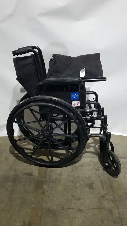 Medline Guardian Standard Manual Wheelchair with Padded Arms and Durable Folding Frame