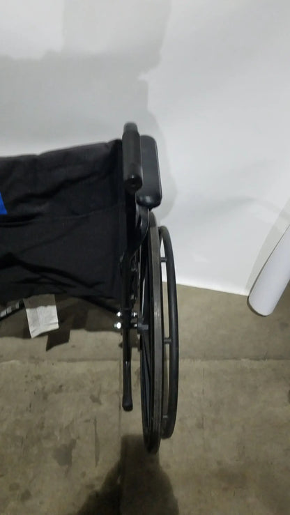 Medline Guardian Standard Manual Wheelchair with Padded Arms and Durable Folding Frame