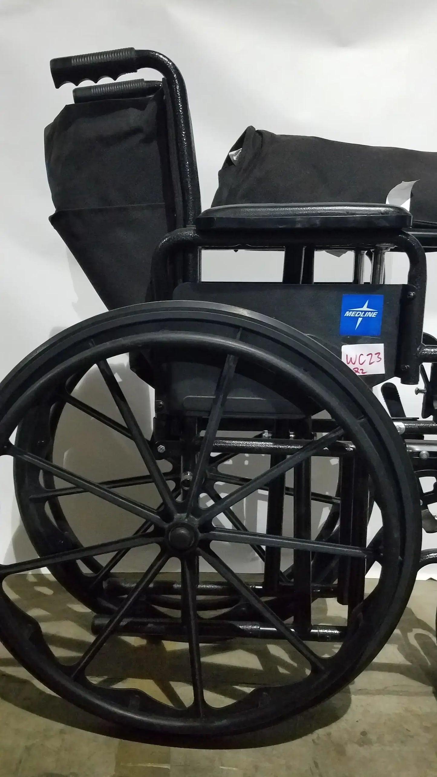 Medline Guardian Standard Manual Wheelchair with Padded Arms and Durable Folding Frame