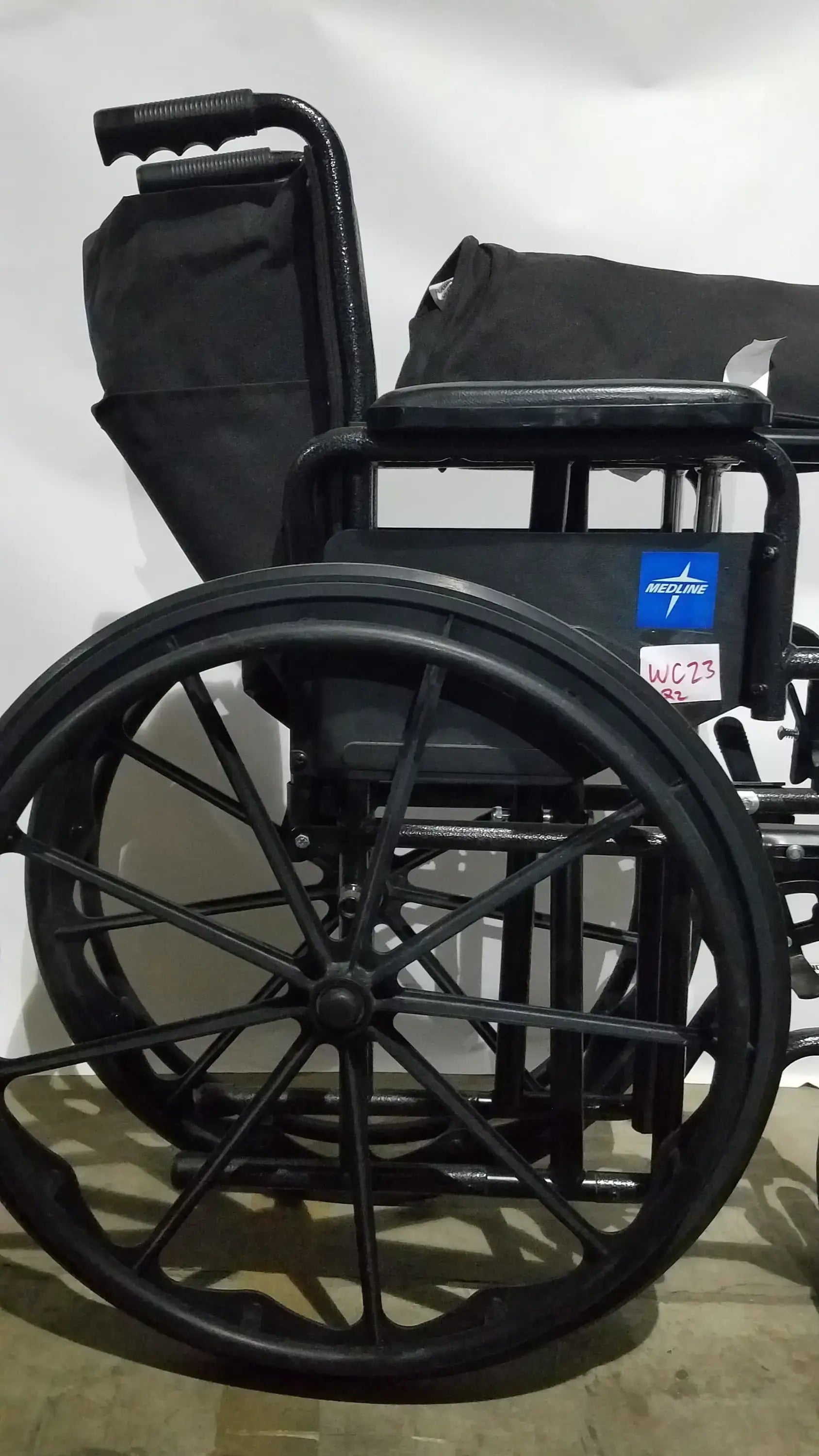 Medline Guardian Standard Manual Wheelchair with Padded Arms and Durable Folding Frame