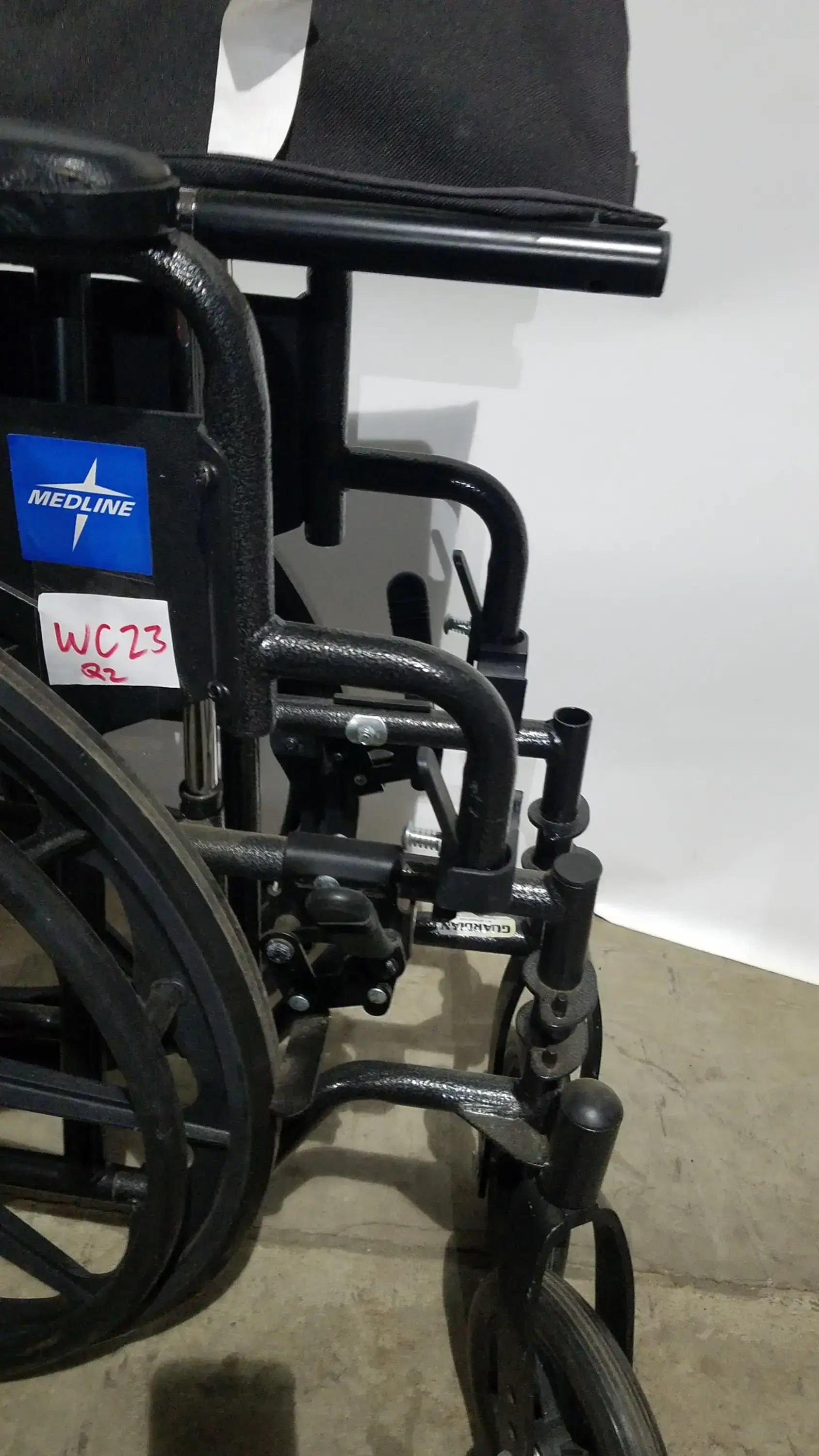 Medline Guardian Standard Manual Wheelchair with Padded Arms and Durable Folding Frame