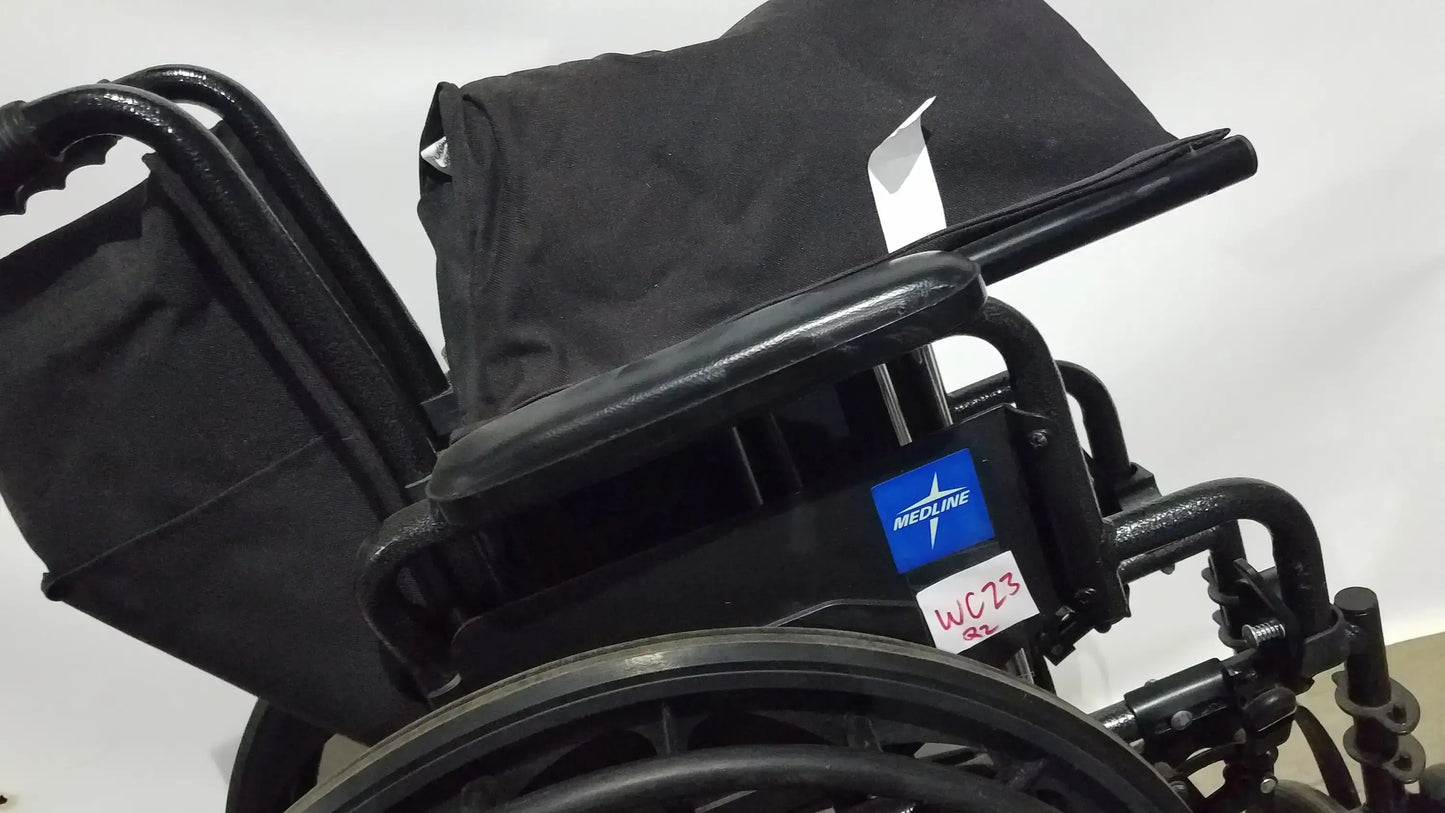 Medline Guardian Standard Manual Wheelchair with Padded Arms and Durable Folding Frame