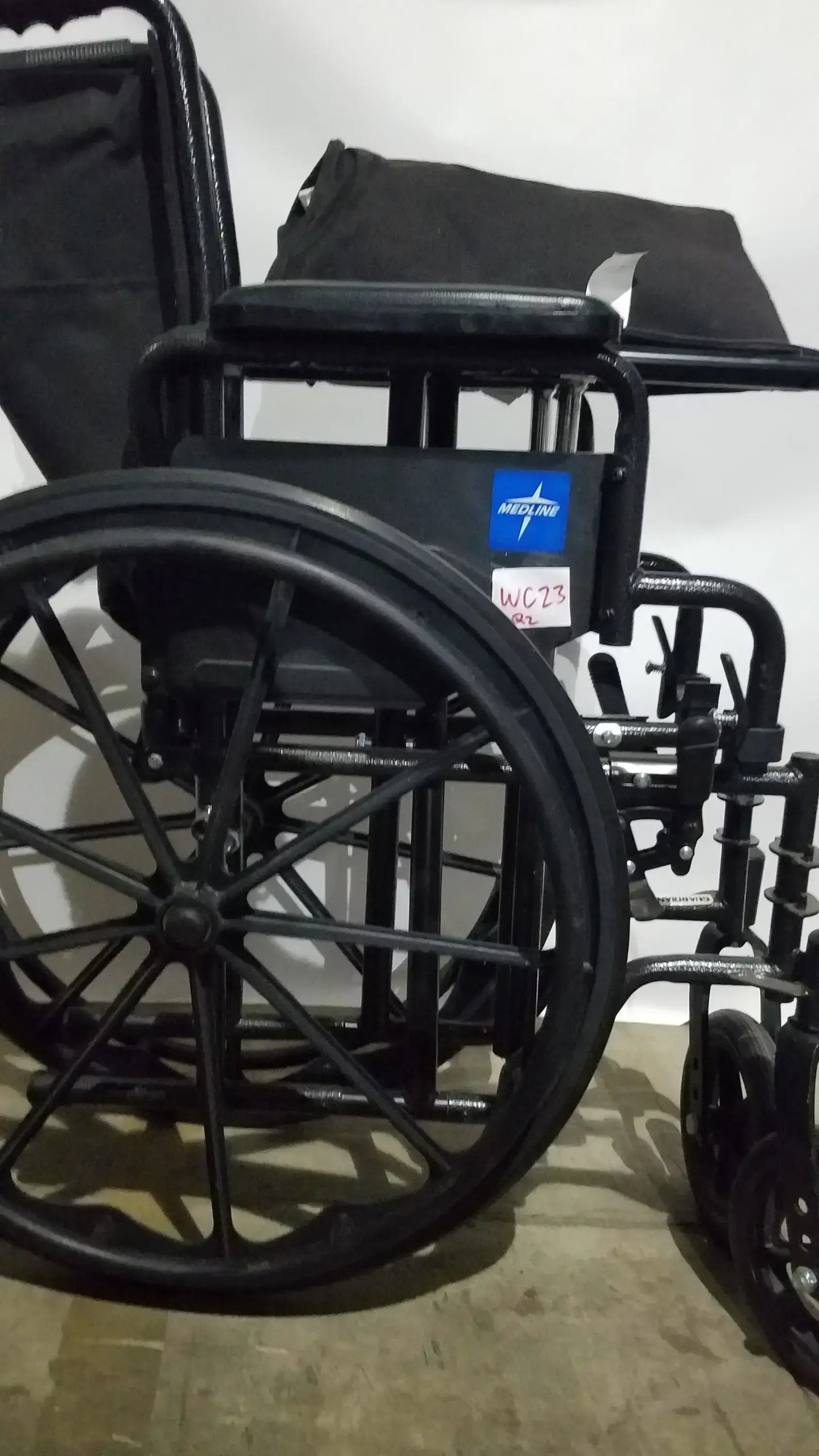 Medline Guardian Standard Manual Wheelchair with Padded Arms and Durable Folding Frame
