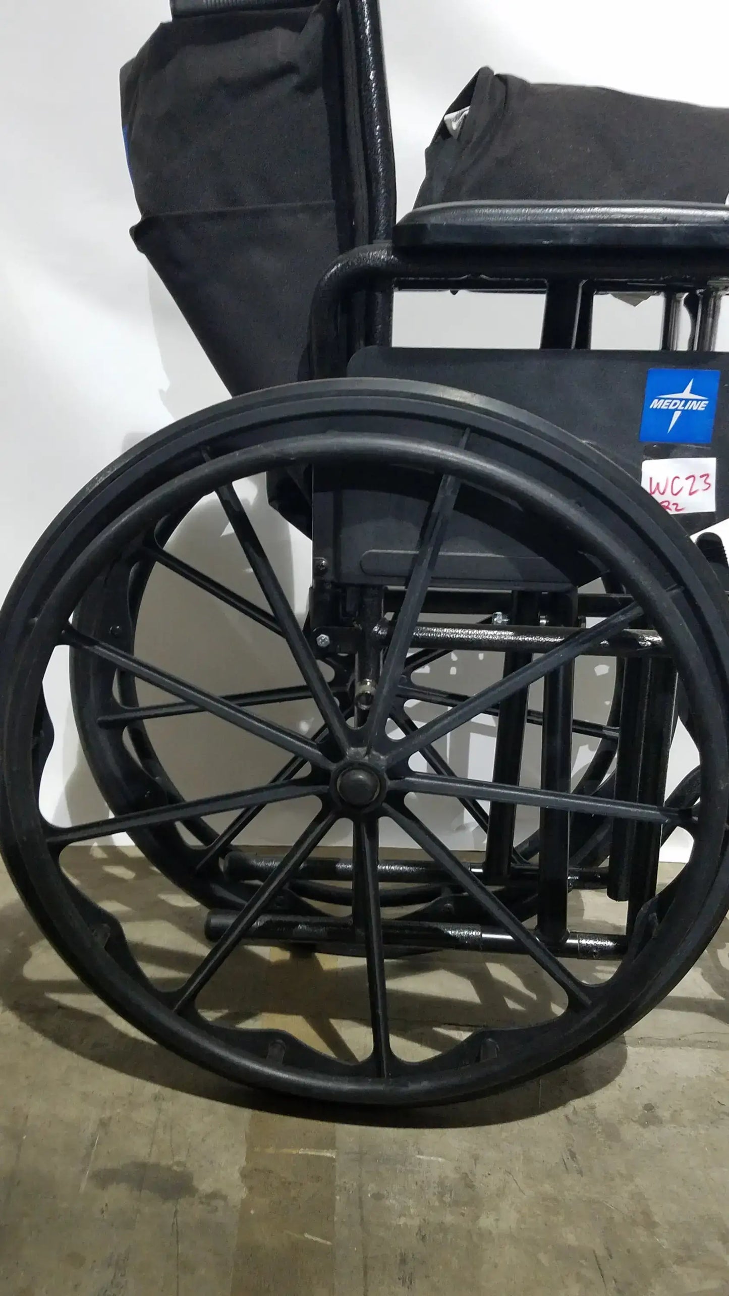 Medline Guardian Standard Manual Wheelchair with Padded Arms and Durable Folding Frame