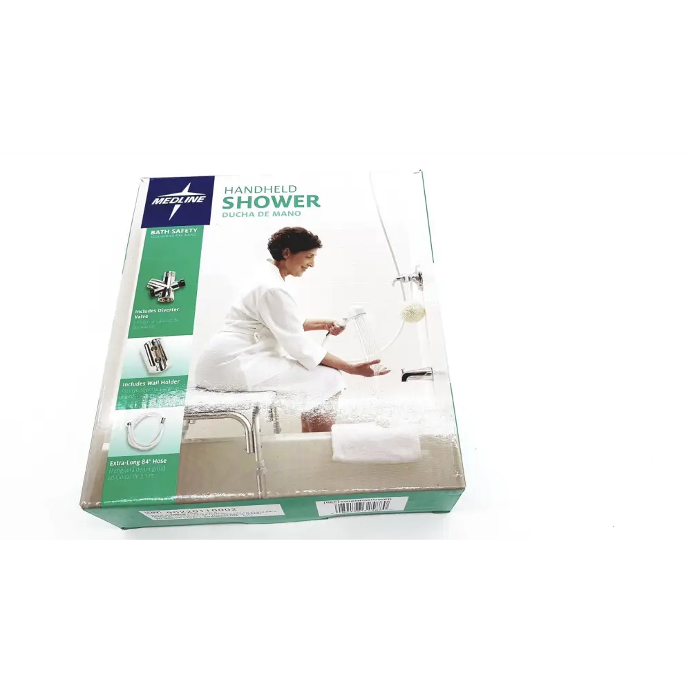 Medline Handheld Shower Head with Extra-Long 84’’ Hose & Wall Holder NEW - Kit