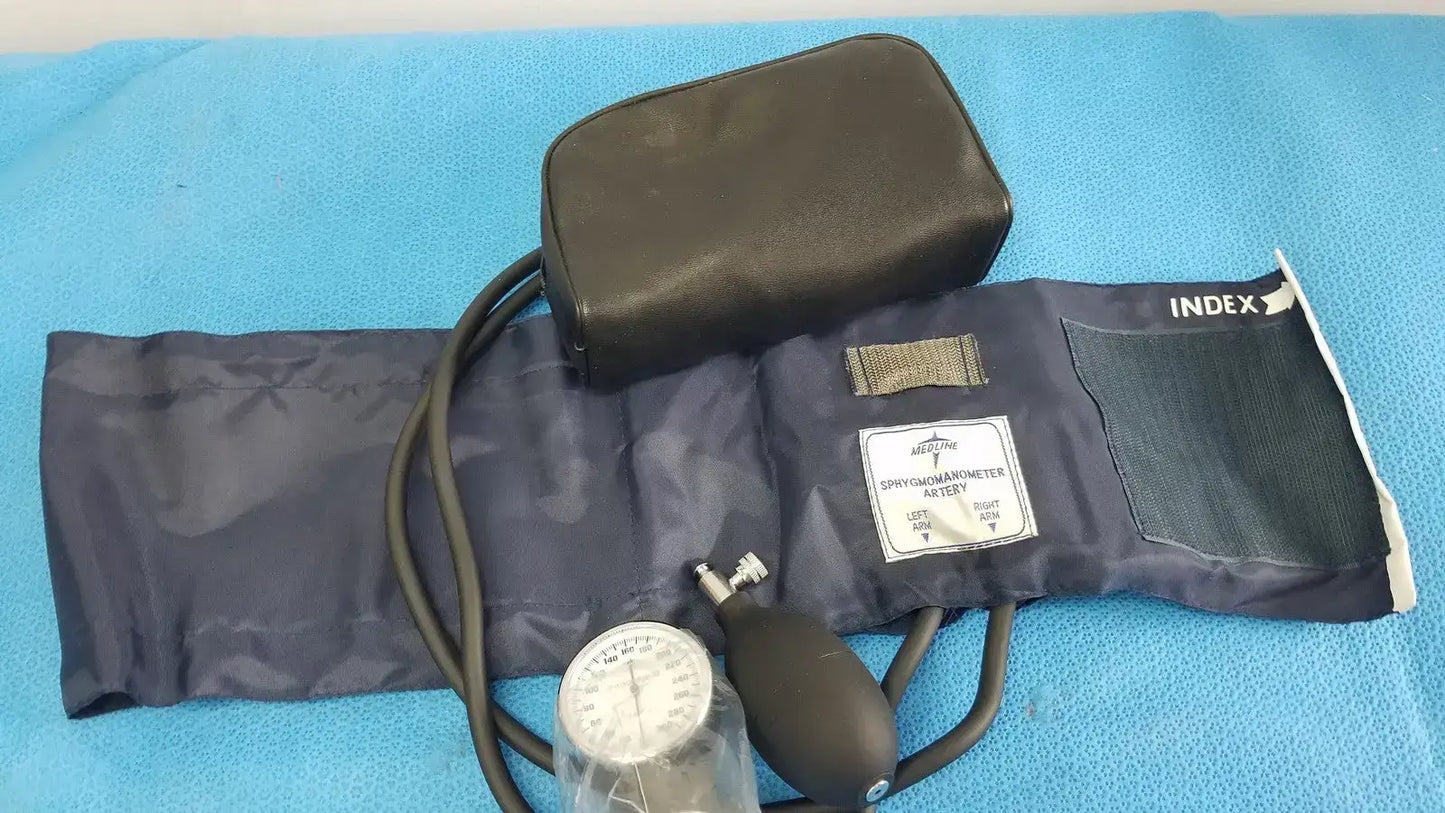 Medline Manual Adult Aneroid Sphygmomanometer Blood Pressure Cuff Arm Kit