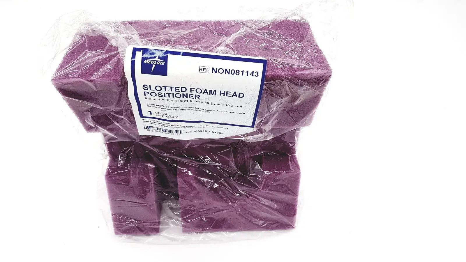 Medline NON081143 Slotted Foam Head Positioner 8.5" x 8" x 4"
