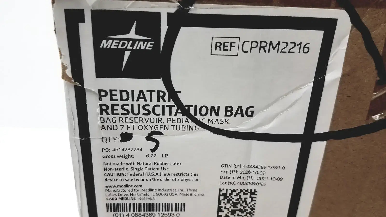 Medline Pediatric Resuscitation Bag CPRM2216 - Lot of 5 - Manual Resuscitator