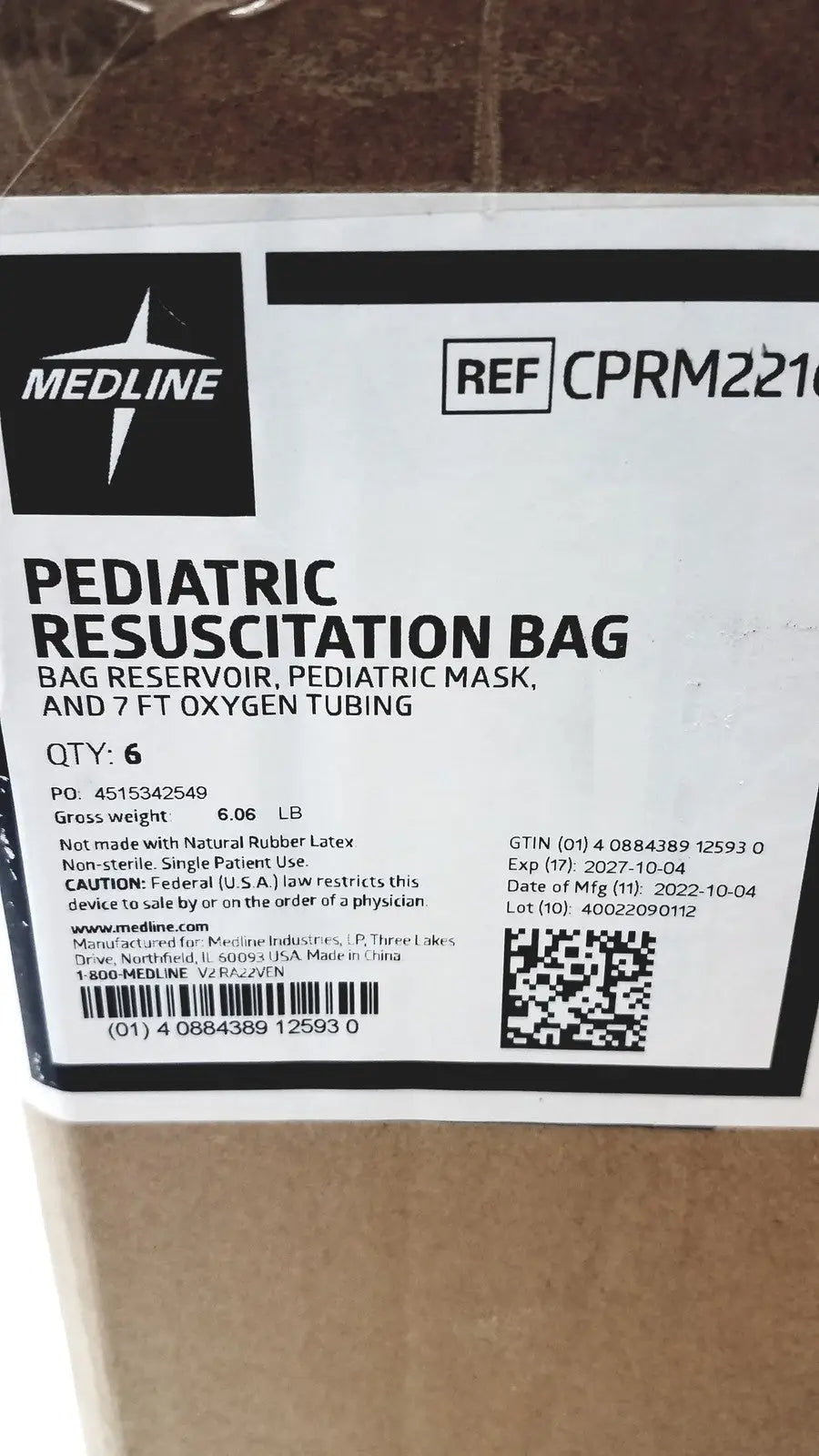 Medline Pediatric Resuscitation Bag CPRM2216 - Lot of 6
