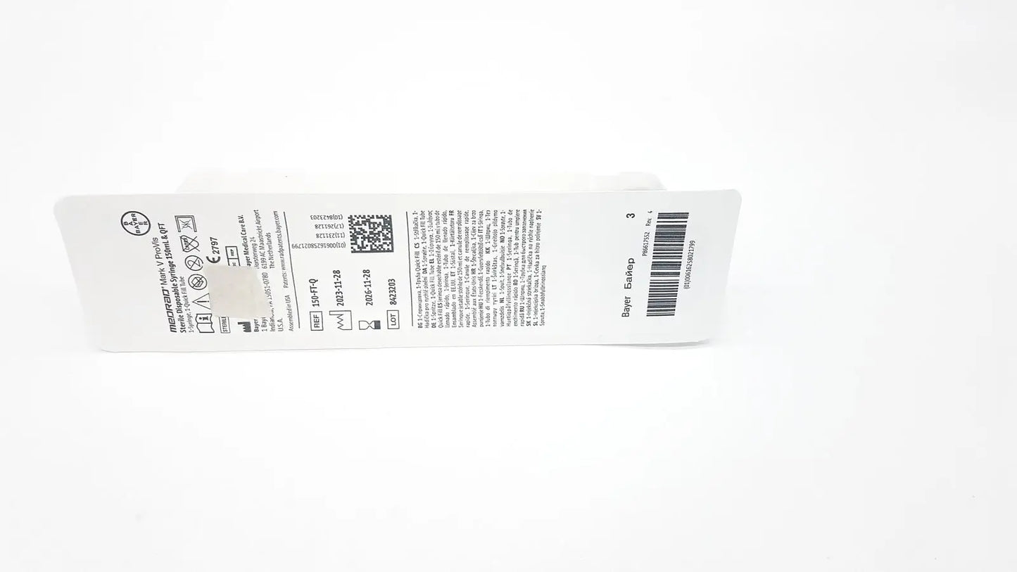 Medrad Mark V ProVis Sterille Disposable Syringe 150mL & Exp. 2026 - Contrast Injector