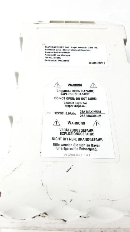 Medrad Spectris Solaris EP MR Injection System Battery Ref 60721015