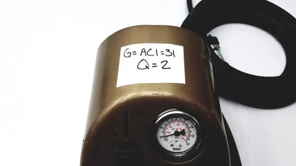 Bronze midas rex legend gold pneumatic pressure gauge with white label and black markings for precise measurement