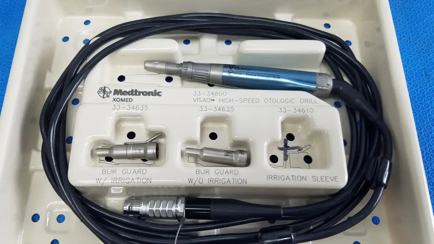 Medtronic XOMED VISAO High-Speed Otologic ENT Drill System Kit 33-34800 w/ Guard
