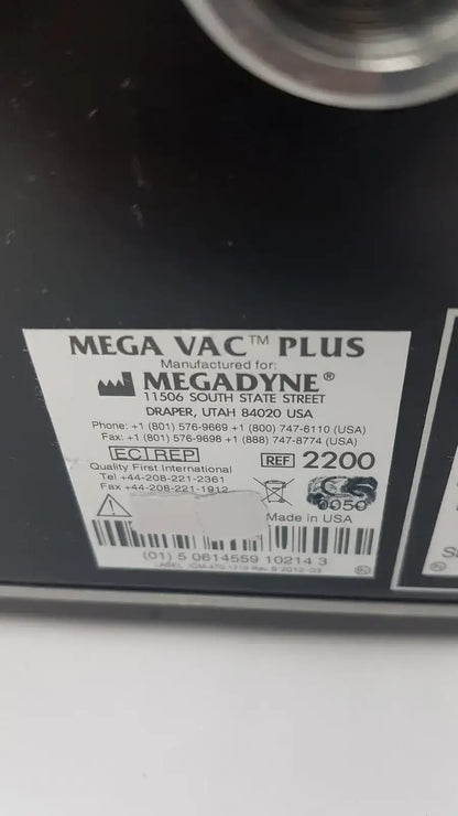 MegaDyne Mega VAC-PLUS Smoke Evacuator Ref 2200 - Surgical