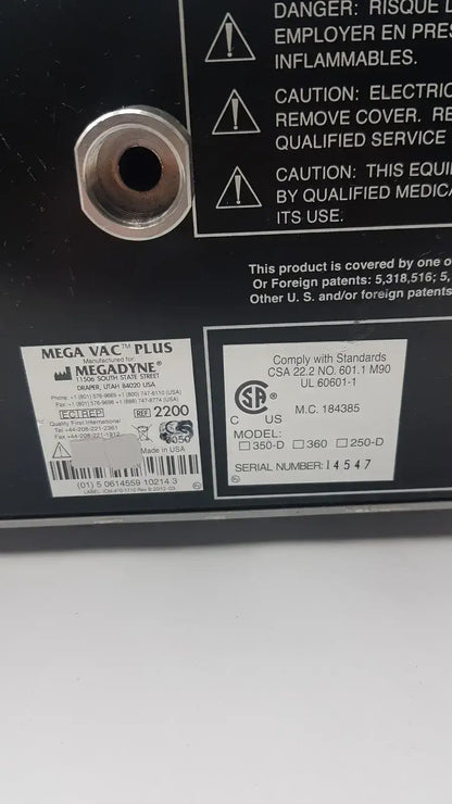 MegaDyne Mega VAC-PLUS Smoke Evacuator Ref 2200 - Surgical