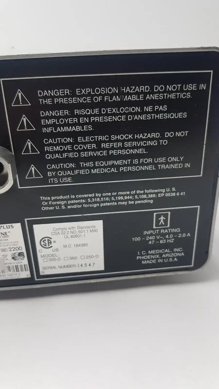 MegaDyne Mega VAC-PLUS Smoke Evacuator Ref 2200 - Surgical