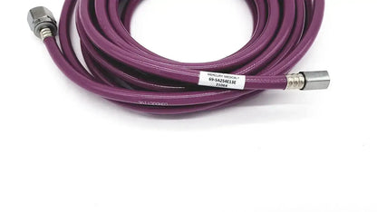 Purple coiled mercury medical conductive vacuum hose assembly with metallic connectors and branded white label for medical use