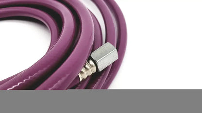 Purple coiled mercury medical conductive vacuum hose assembly with metallic hexagonal connector for medical use