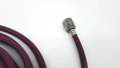 Mercury medical conductive vacuum hose assembly featuring maroon rubber hose with metallic hexagonal connector