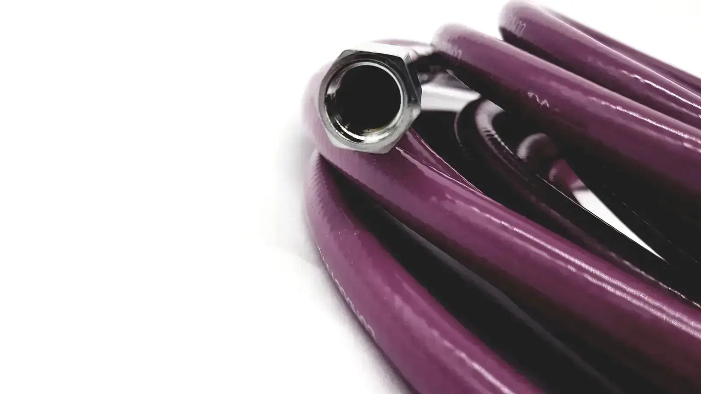 Purple mercury medical conductive vacuum hose assembly with metallic hexagonal connector end for medical use