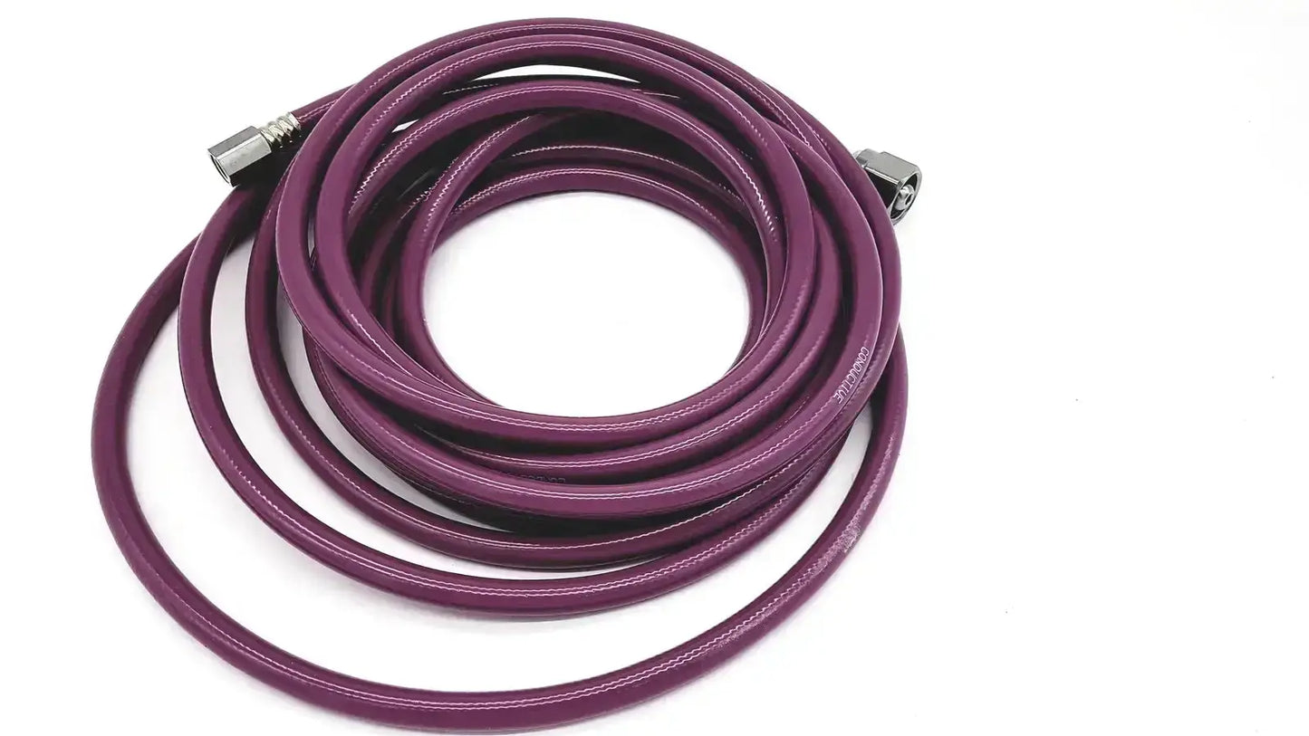 Purple mercury medical conductive vacuum hose assembly with metallic threaded connectors at each end