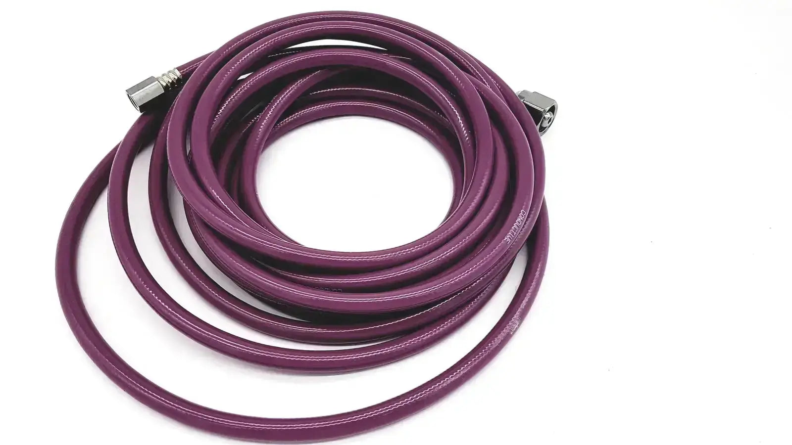 Purple mercury medical conductive vacuum hose assembly with metallic threaded connectors at each end